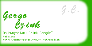 gergo czink business card